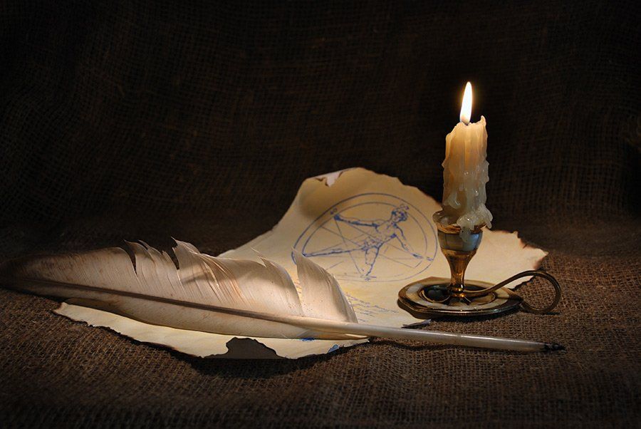 манускрипт, перо, свеча, лист, Bucanero El