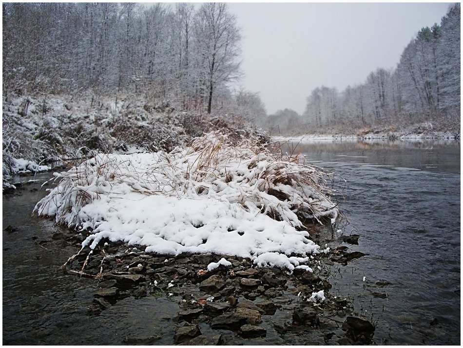пейзаж,снег,река,небо,осень,певый снег, Андрей,любитель 35photo