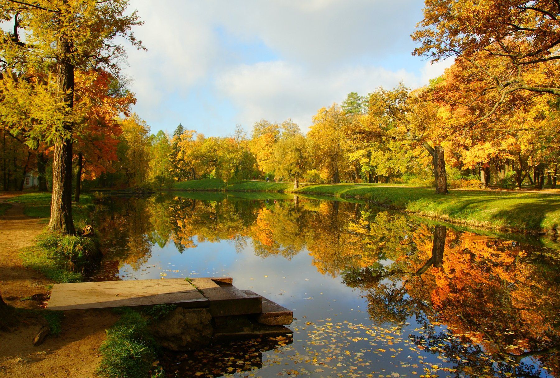 autumn, nature, pond, landscape, sky, Сергей Андреевич