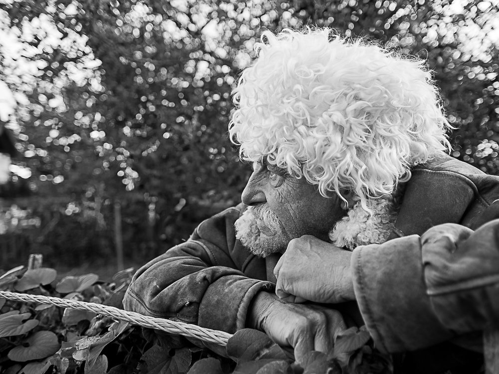 black and white, portrait, old man, Илья Беленький