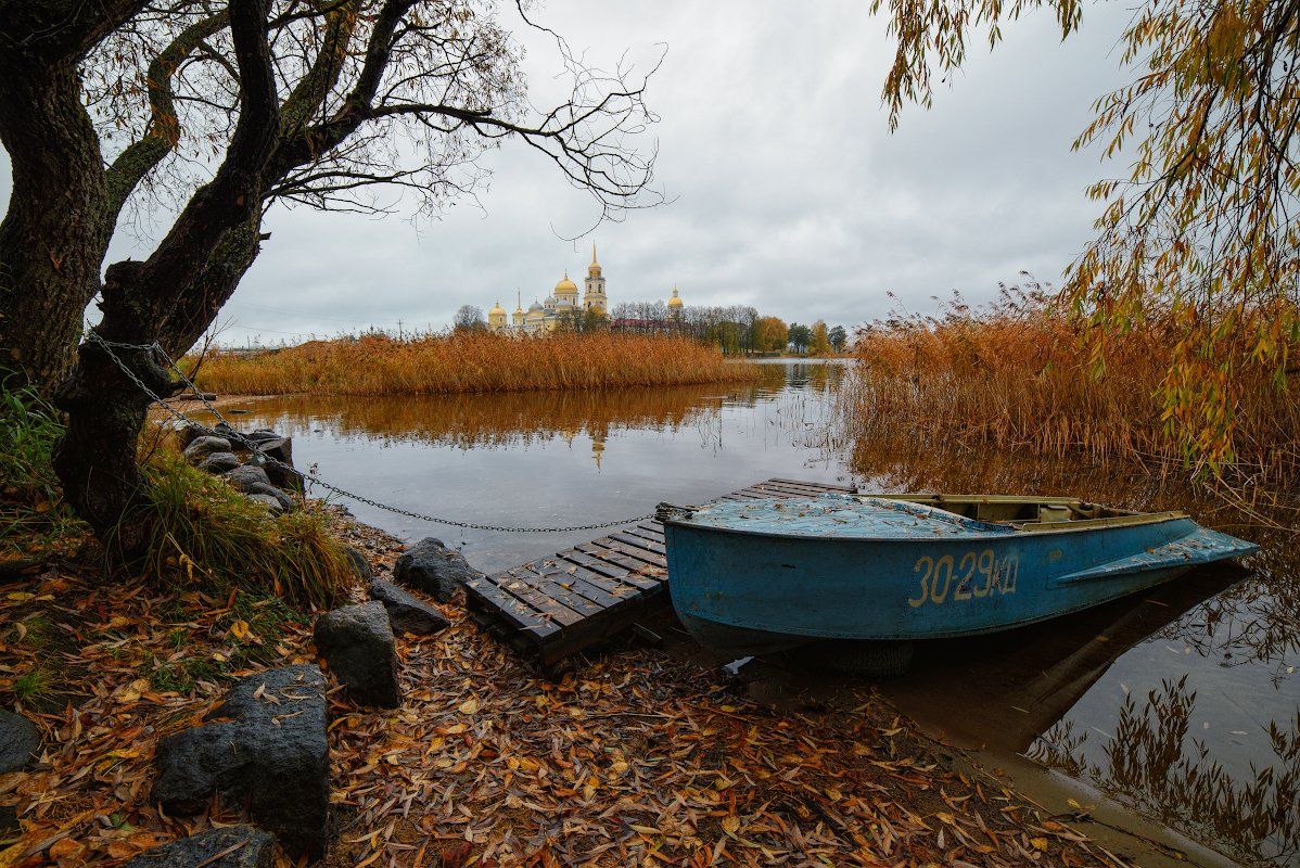 селигер, монастырь, пейзаж, очеро, осень, лодка, Andrew Kolobov