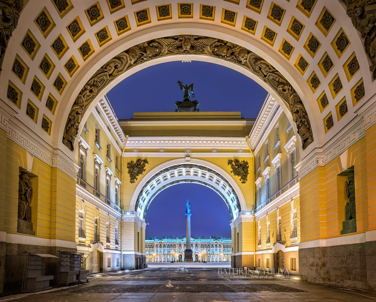 Санкт-Петербург, город, архитектура, ночь, главный штаб, арка, дворцовая площадь, ангел, Юлия Батурина
