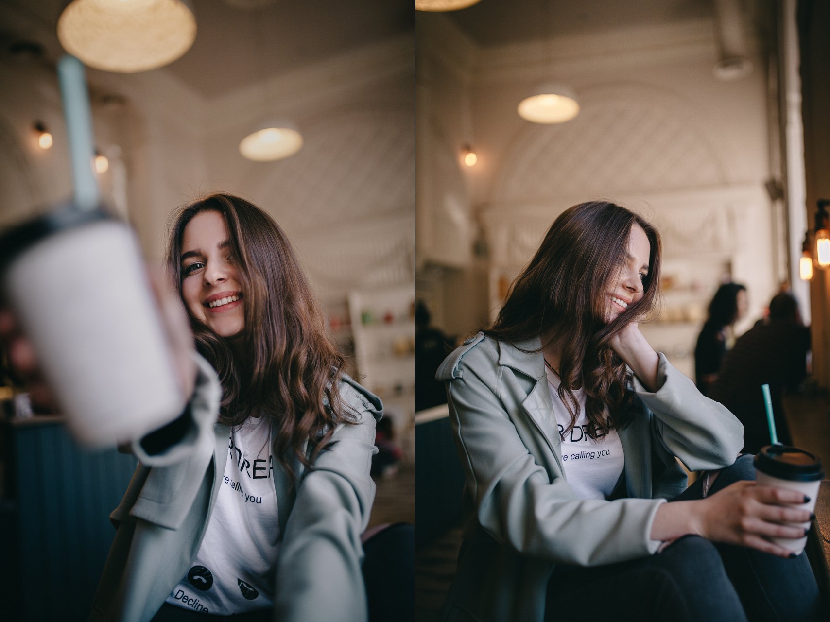 autumn, portrait, girl, coffee, 35mm, 35мм, sigma art, портрет, девушка, осень, Kalinin Vladimir