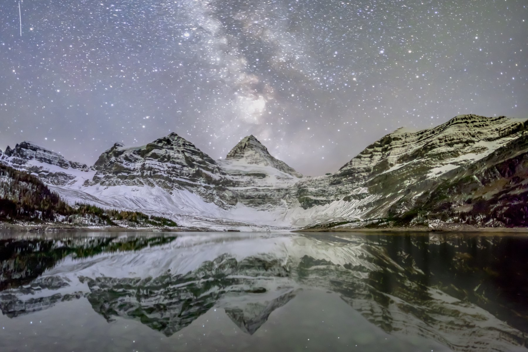 Canada, British Columbia, Assiniboine, mountains, stars, Milky Way, Денис Семенов
