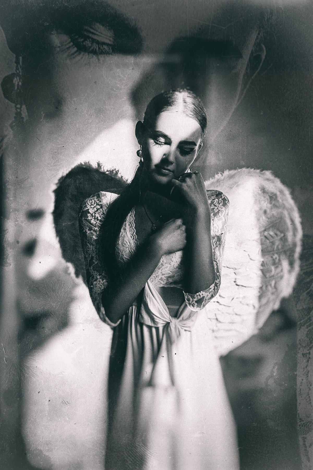 woman, portrait, angel, wings, Руслан Болгов (Axe)
