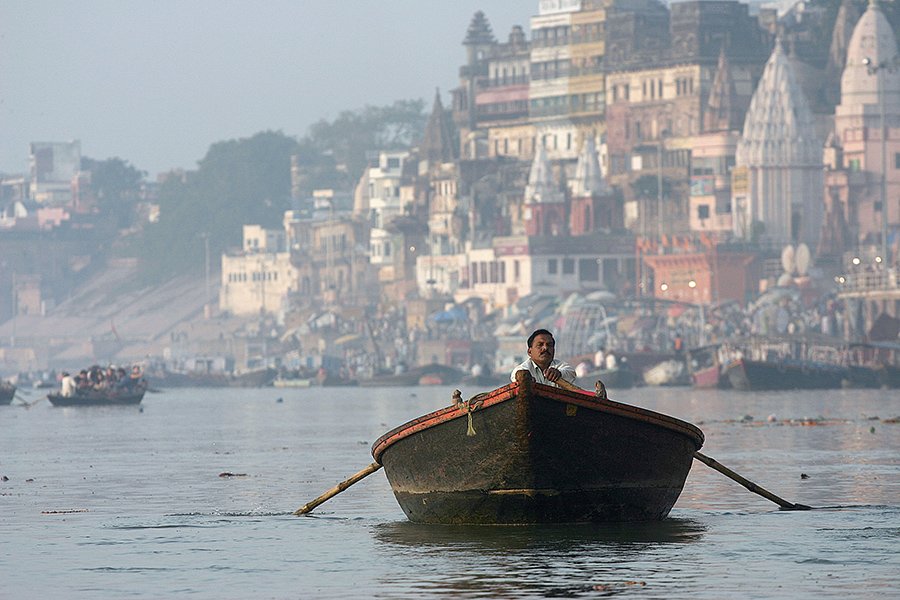 boat, man, varanasi, india, people, ganga, ganges, ganges river, ghats, oren s, Oren S.