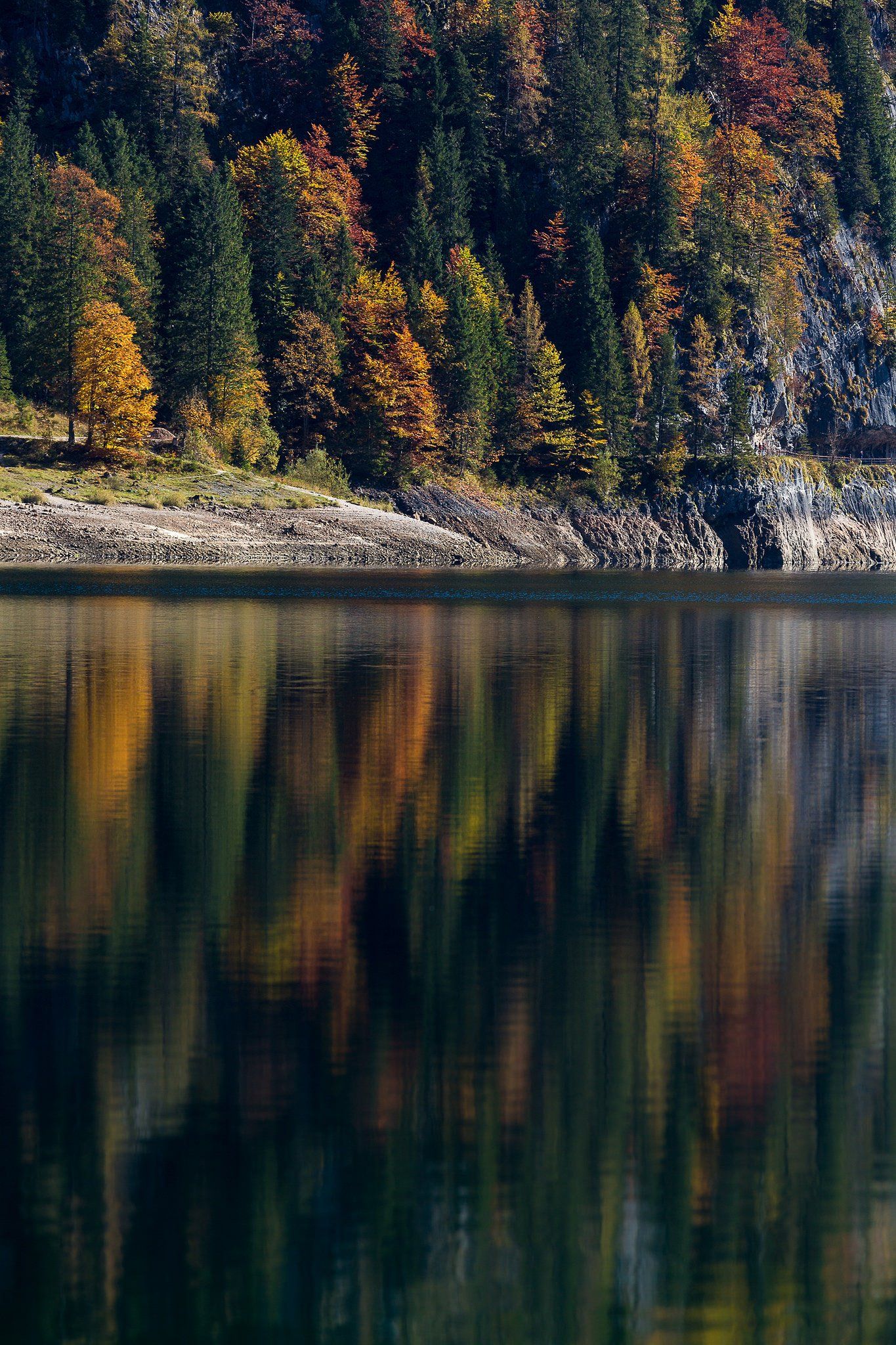 Австрия, озеро, осень, отражение, Зальцкаммергут, Austria, lake, autumn, fall, reflection, Salzkammergut, Gosausee, Nikita Leksikov