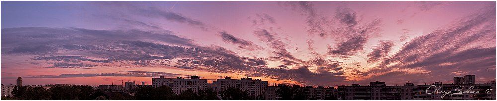 закат, облака, лето, вечер, панорама, Олеся Ласкова
