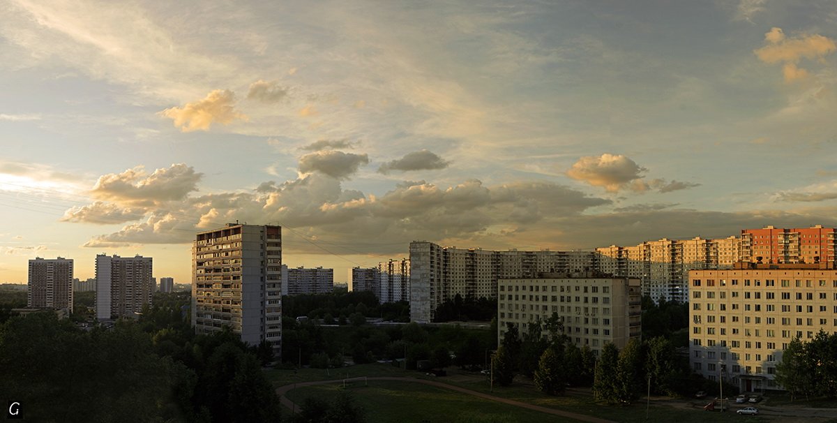 закат,вечер, орехово-борисово северное, москва, дома, Gorshkov Igor_Feanorus