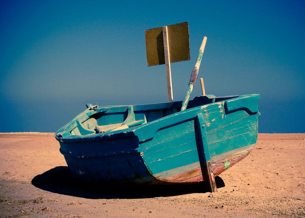 лодка, песок, пустыня, небо, море, египет, хургада, красное, синее, Guard