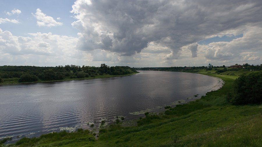 старая ладога, сопки, волхов, река, облака, Братаев Юра