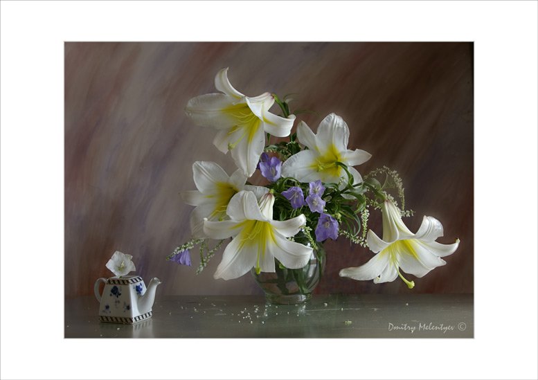 цветы лилии колокольчики букет натюрморт still life, Dmitry Melentyev