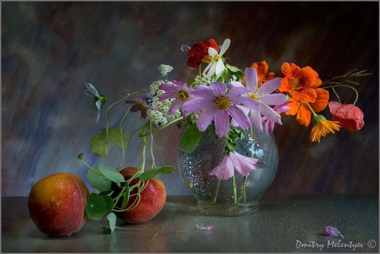 букет цветы персики натюрморт still - life flowers лето summer, Dmitry Melentyev