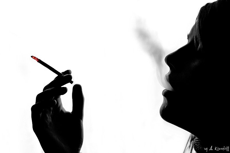 девушка, сигарета, дым, релакс, детка, A.Krasnoff