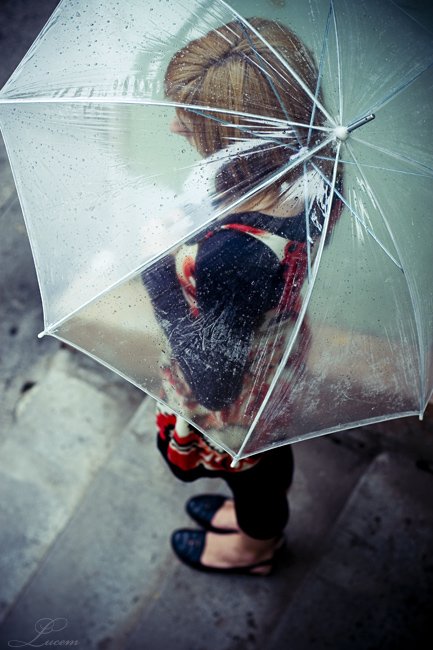 девушка, дождь, зонт, лето, даша, Lucem