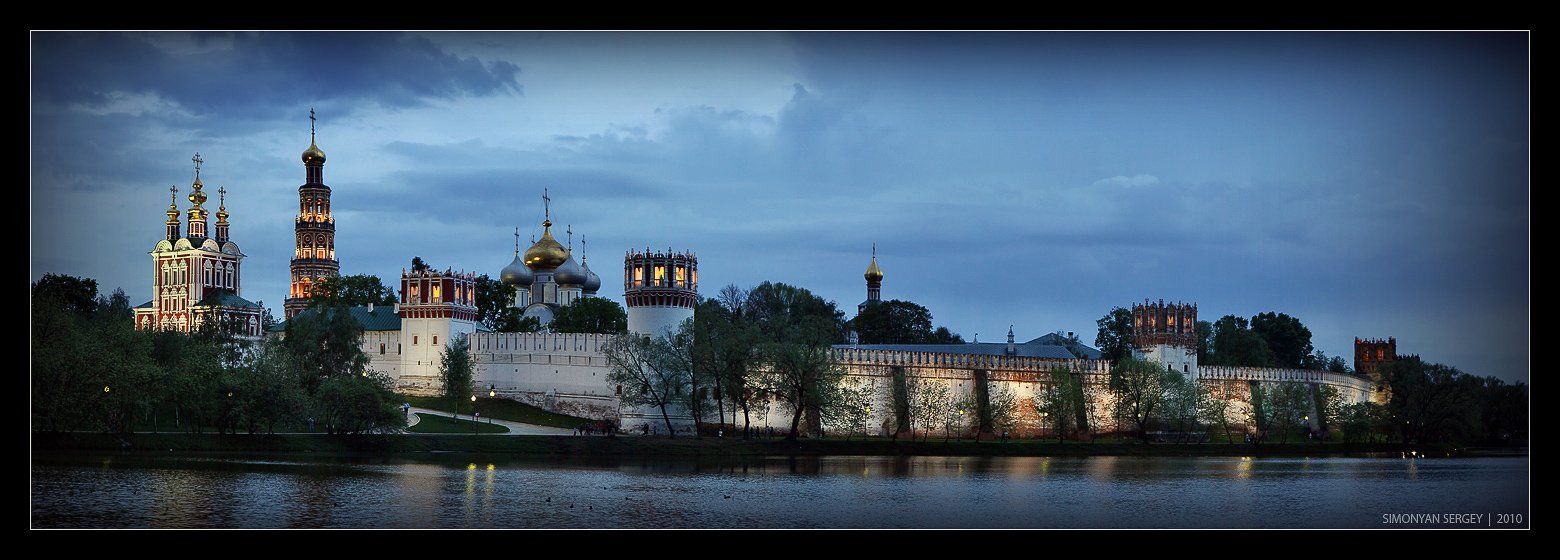 весна, вечер, закат, москва, новодевичий монастырь, панорама, пруд, россия, Симонян Сергей