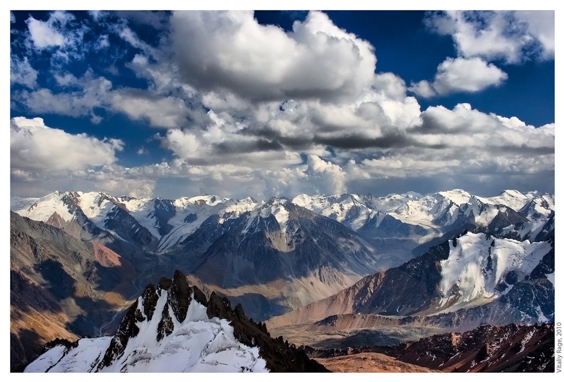 казахстан, горы, облака, вершины, стихия, Vitaliy Rage