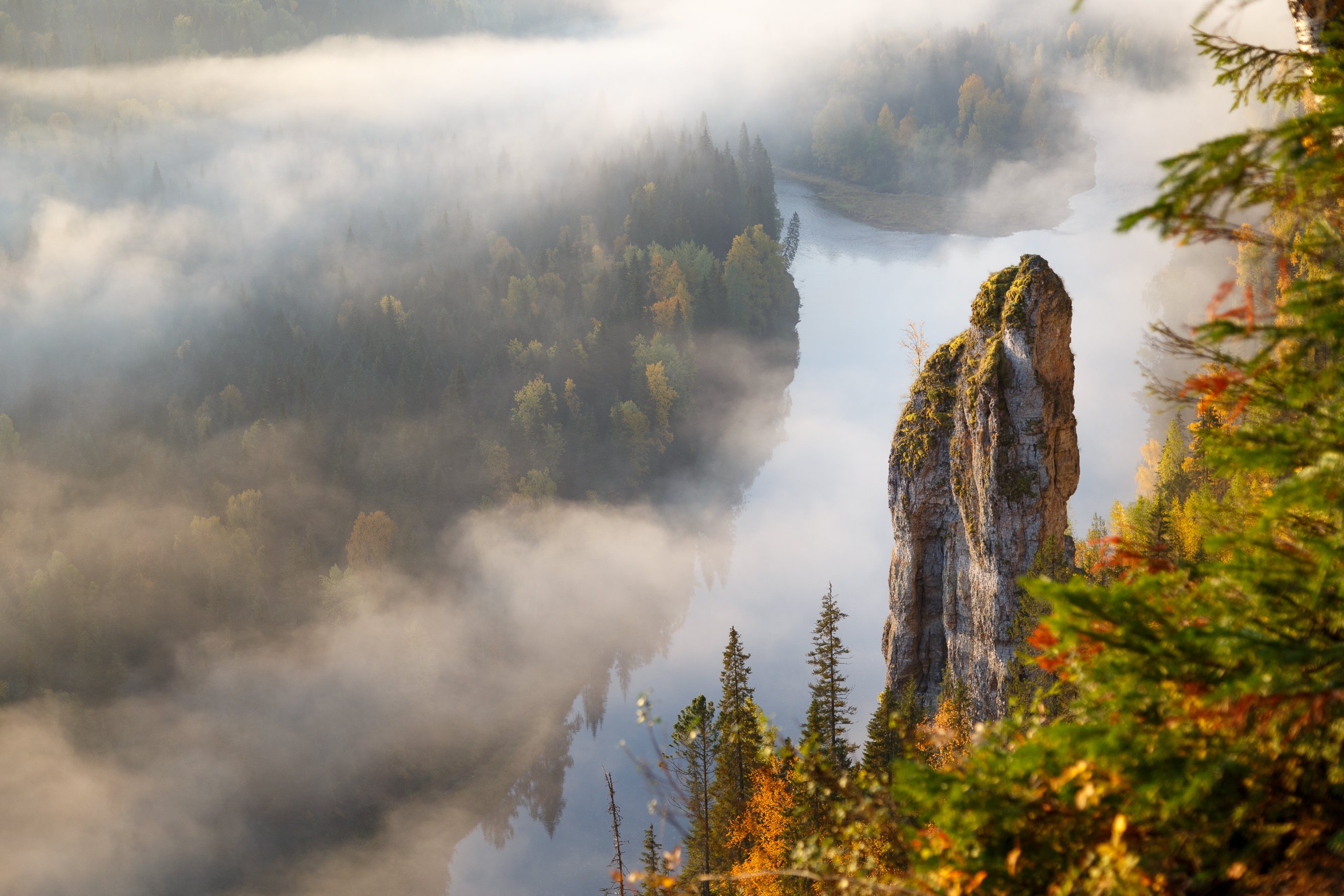 пермский край, усьва, чертов палец, пейзаж, природа, утро, рассвет, туман, Dmitry Ilyshev