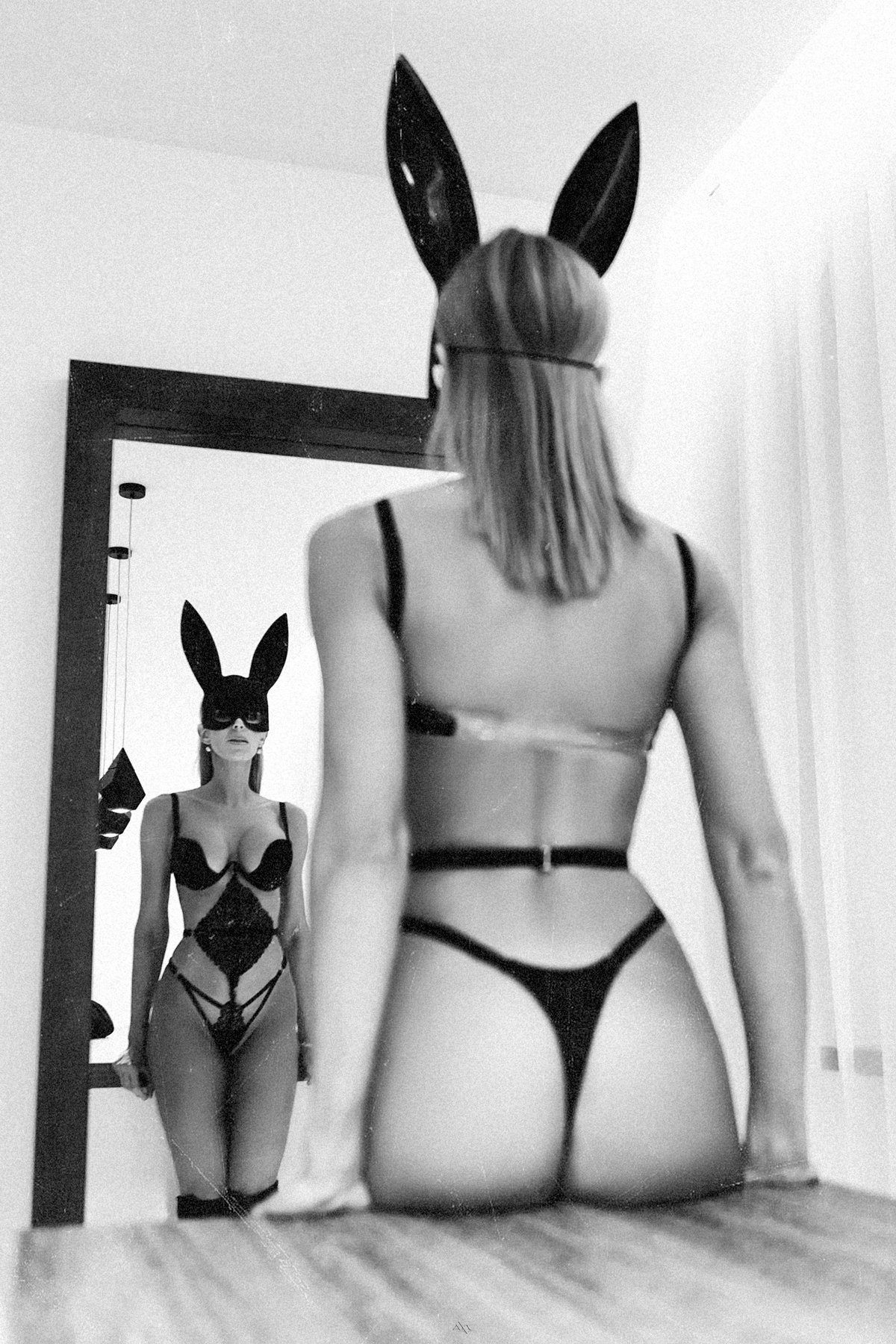 woman, bunny, playgirl, mask, lingerie, Руслан Болгов (Axe)