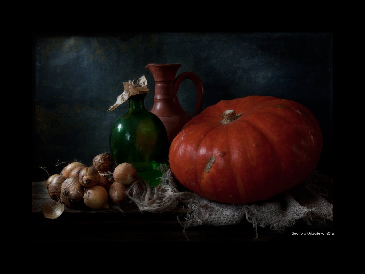 тыква, осень, лук, запасы на зиму, кладовка, ностальгия, натюрморт, Eleonora Grigorjeva