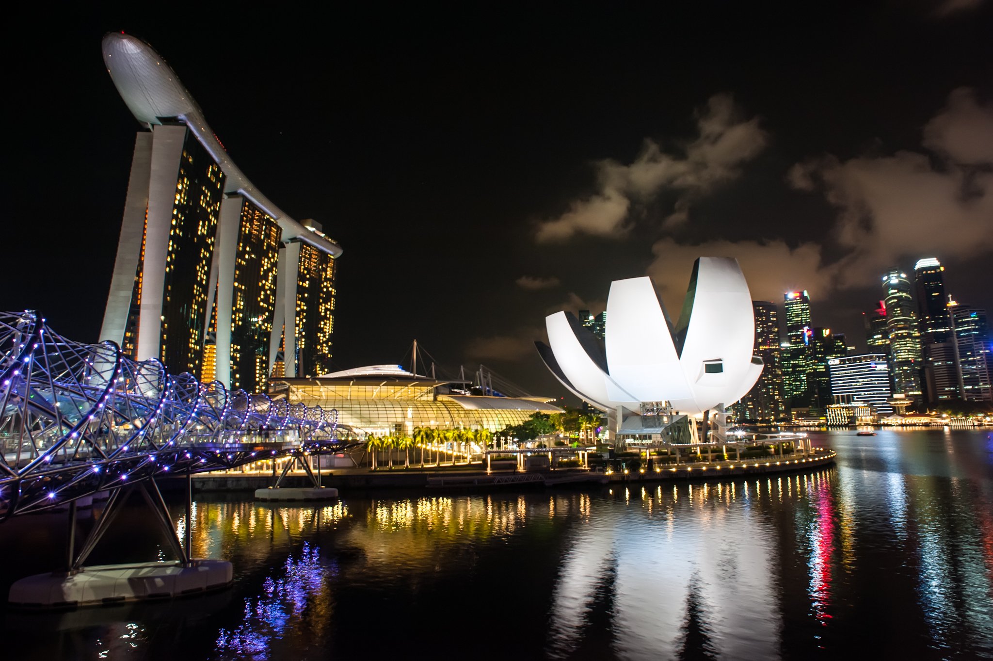 Сингапур, ночь, город, отражение, пейзаж , Алексей Кондратюк