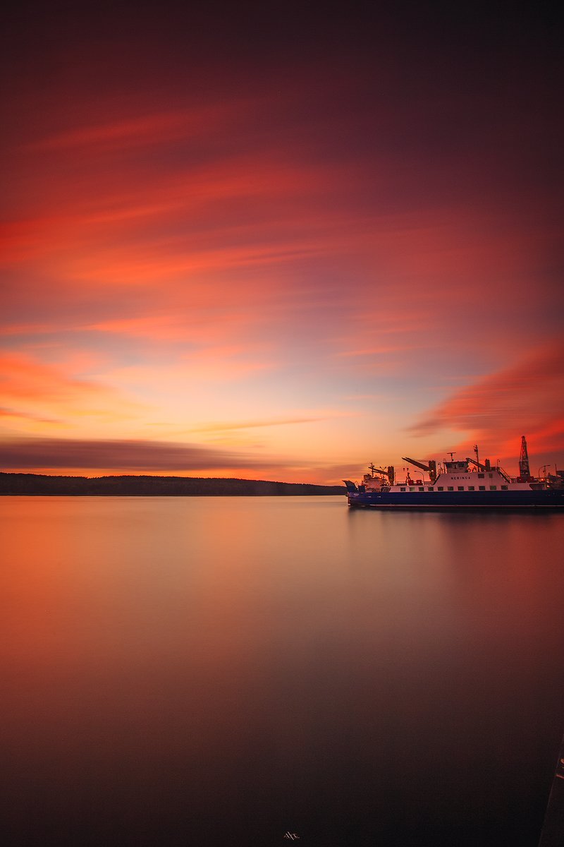 klaipeda, lithuania, port, ferry terminal, sunset, colors, long exposure, Руслан Болгов (Axe)