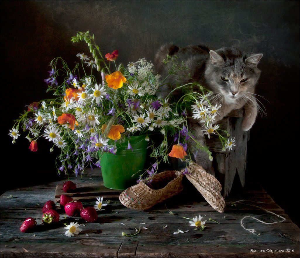 лето, цветы, ягоды, натюркотики, Eleonora Grigorjeva