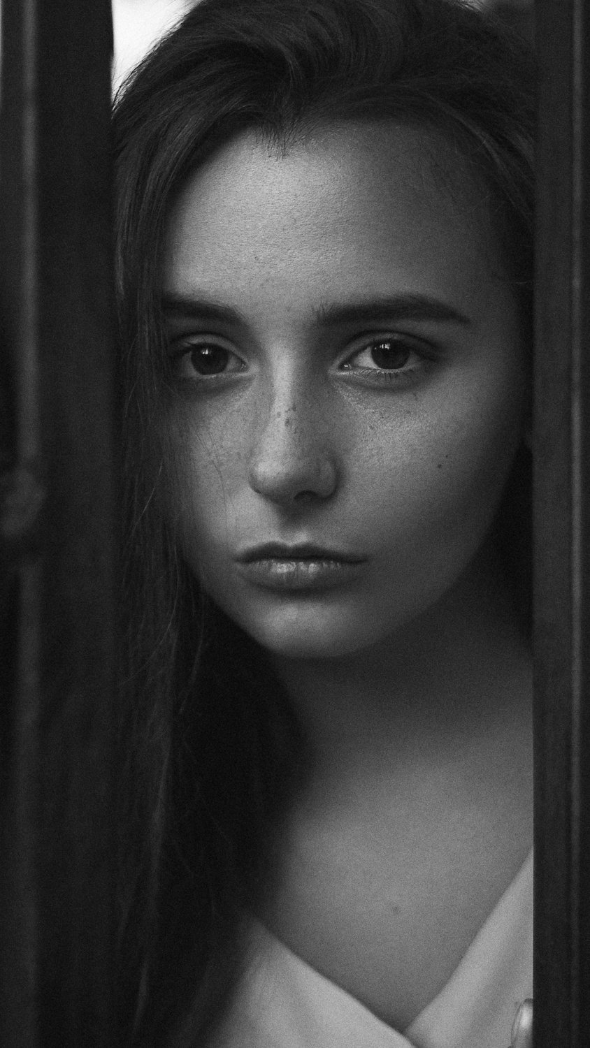 девушка, портрет,  натуральный свет,  чб, черное белое, Иван Копченов