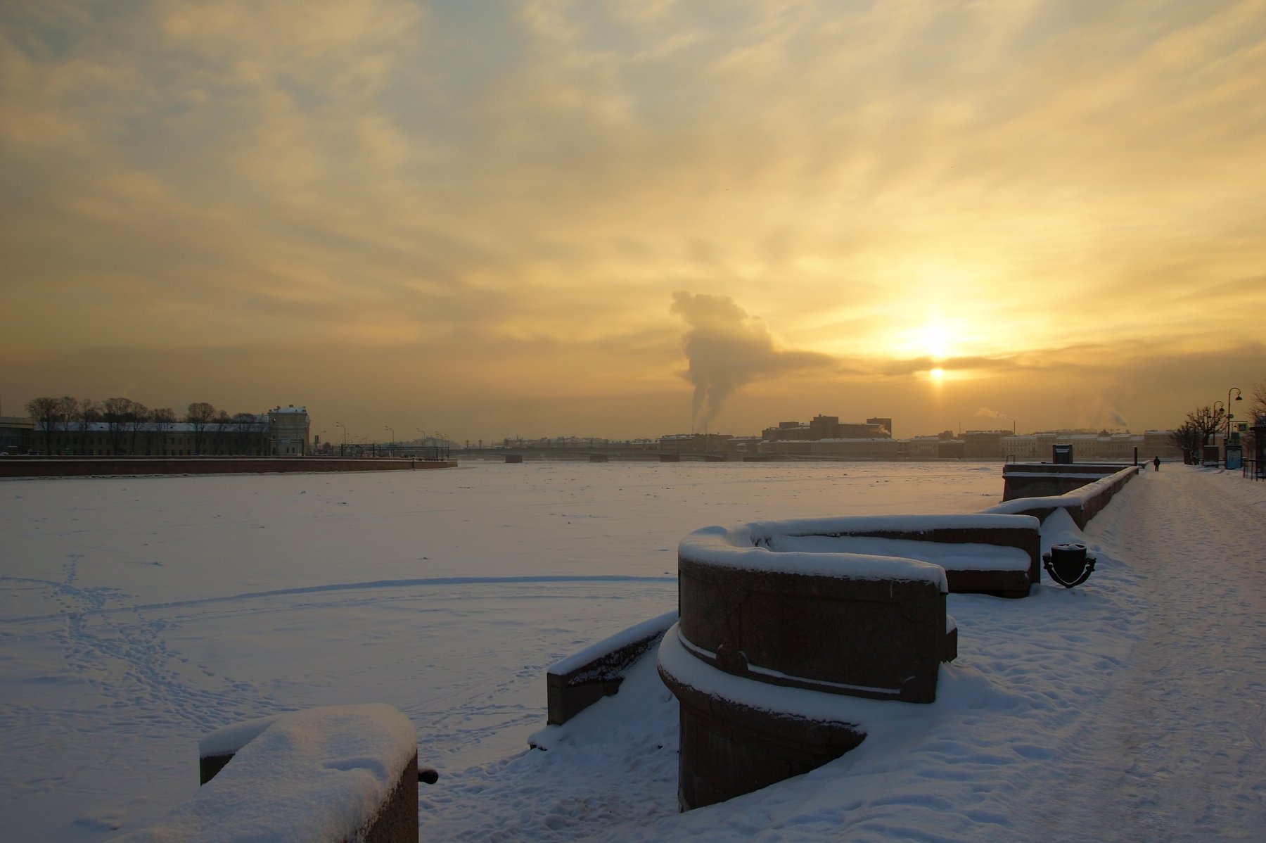 morning, winter, frost, dawn, river, neva, sunrise, sky, sun, Сергей Андреевич