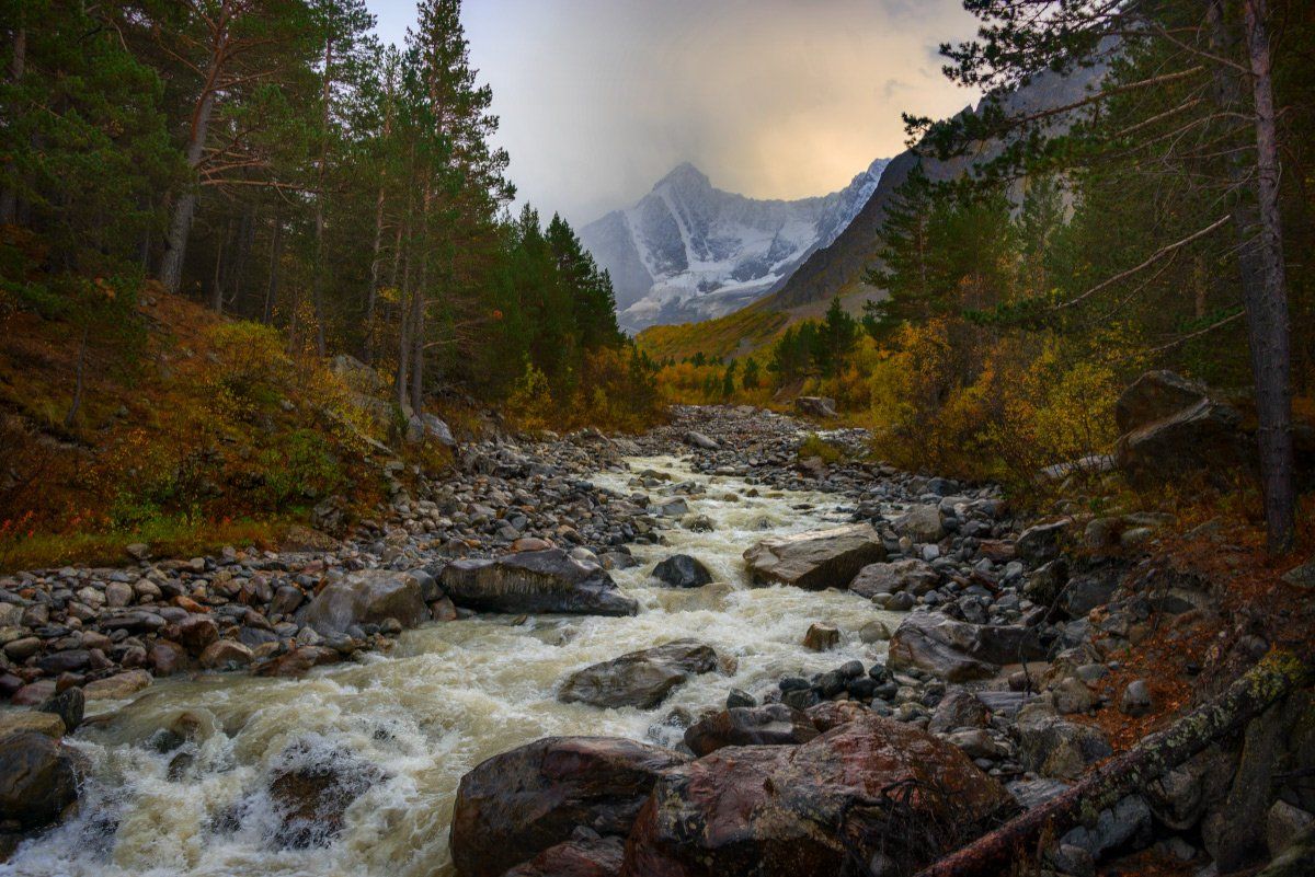 осень,горы,река,чегем, Елена Брежицкая