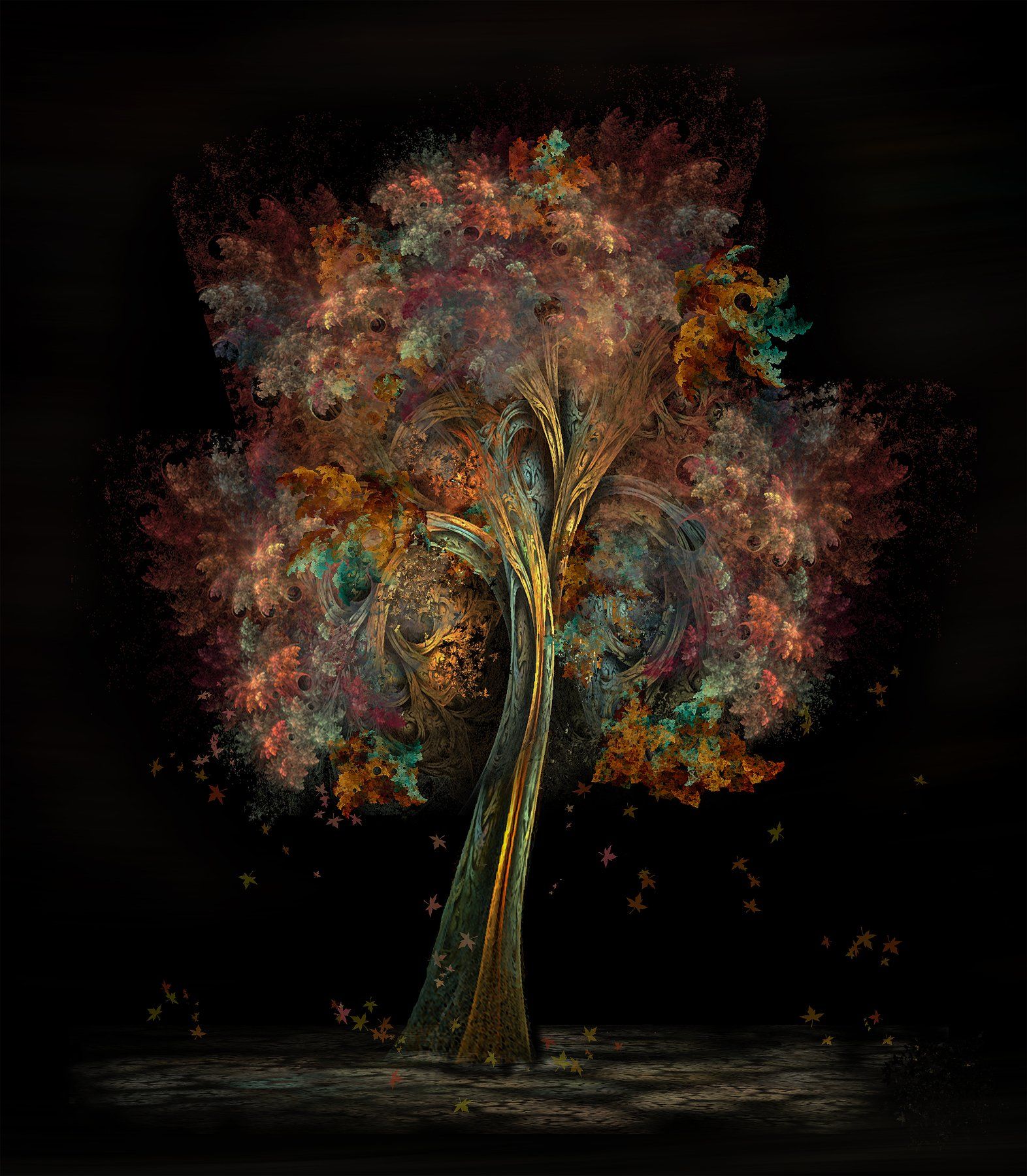 дерево,листья,краски, Nataliorion