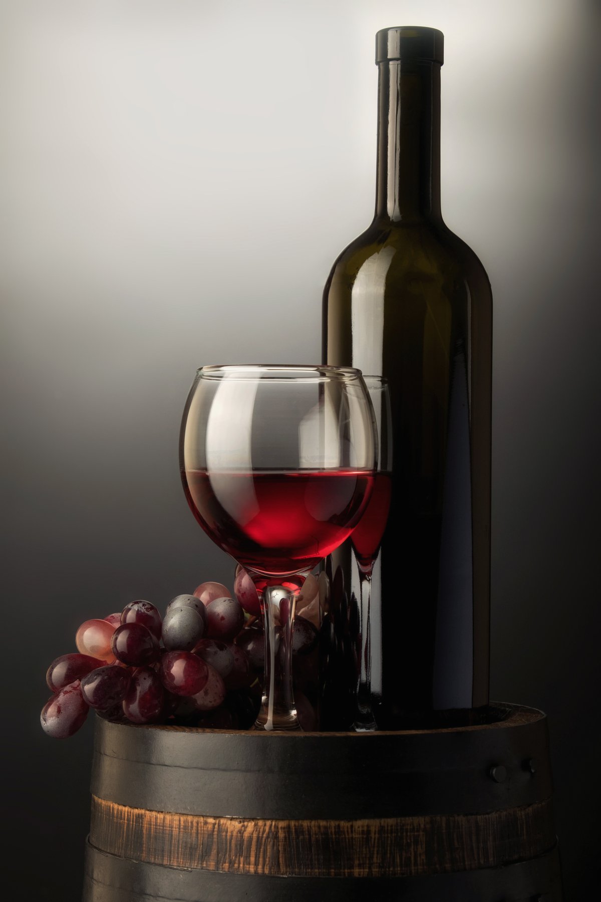 красное вино, деревянная бочка, бокал, бутылка, стекло, Оксана Клименкова