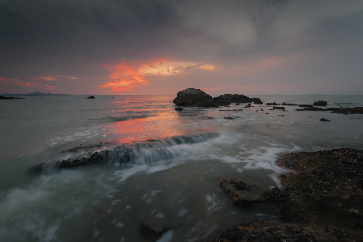 thailand, sunset, stones, sea, pattaya, 2013, Борис Богданов