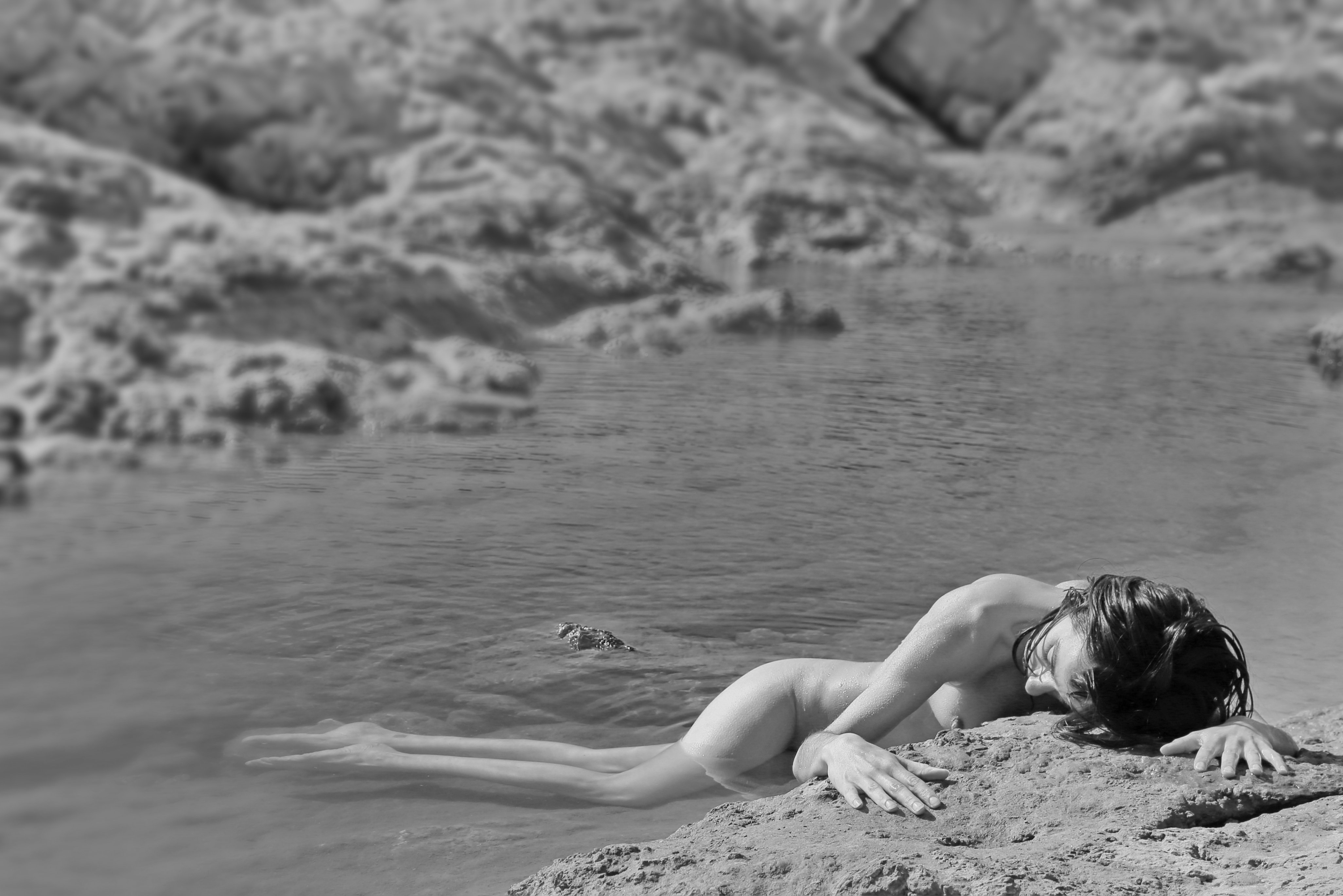 sea, rock, water, girl, nude, greece, Dieter Kittel