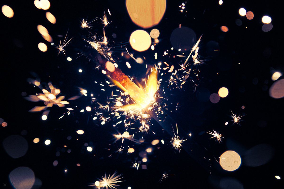 fireworks, macro, new year, Wojciech Grzanka