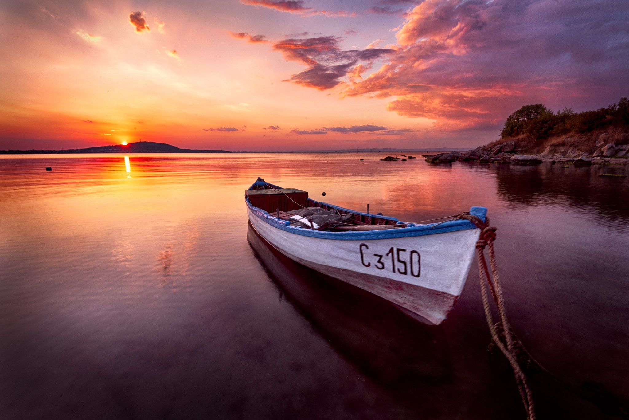 boat, sunset, waterskape, , Atanas Donev