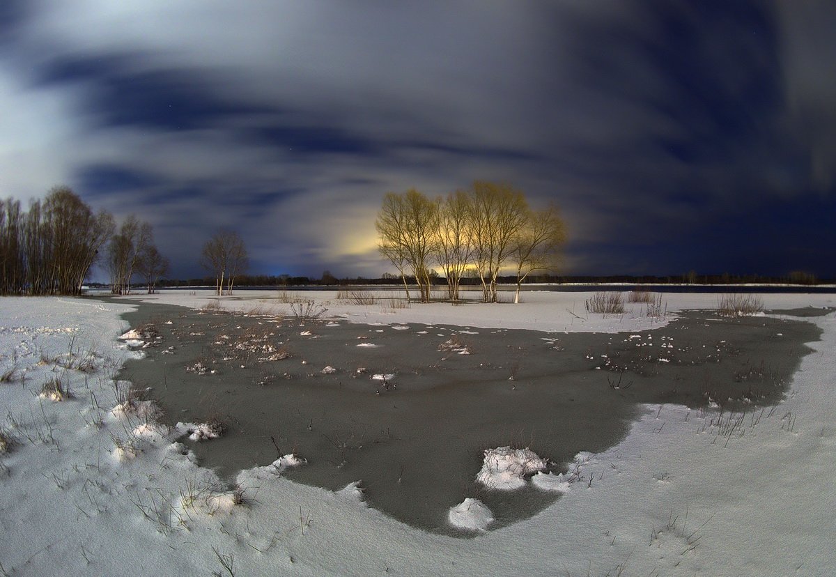 winter, long exposure, snow, river, ice, night phono, fishaye, зимняя ночь, длинная выдержка, рыбий глаз, снег, зима, Сергей Шляга