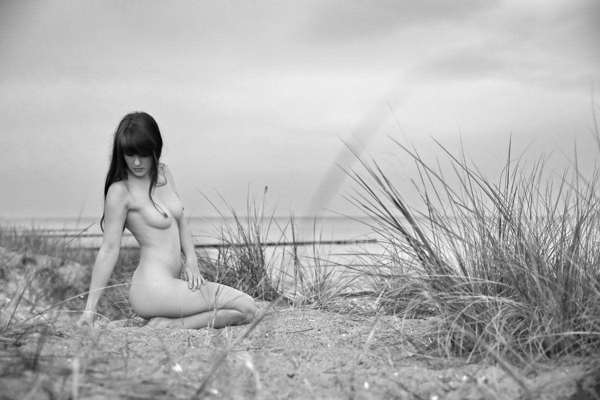 girl, beach, nude, sea, Dieter Kittel