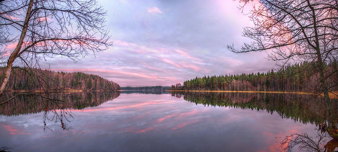 пейзаж,закат, небо, облака, озеро, карельский перешеек, панорама, Андрей Ражев