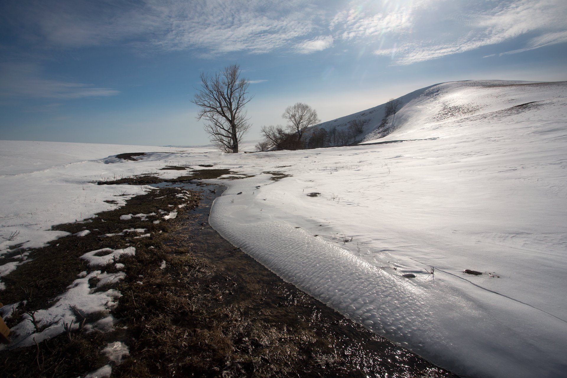 оренбуржье, урал, весна, снег, вода, март, пейзаж, природа., Олег Грачёв
