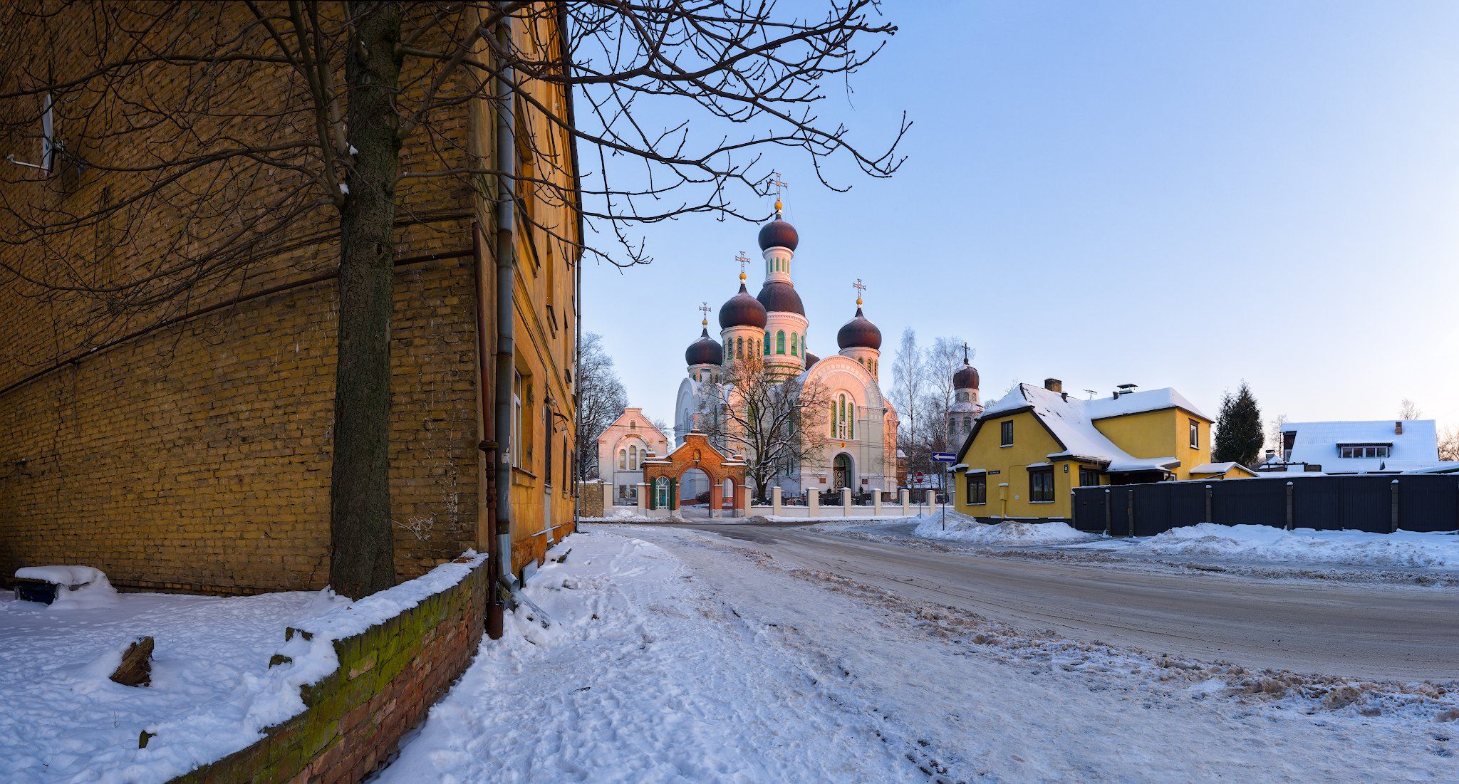 панорама, город, пейзаж, зима, мороз, рига, латвия, Алексей Мельситов
