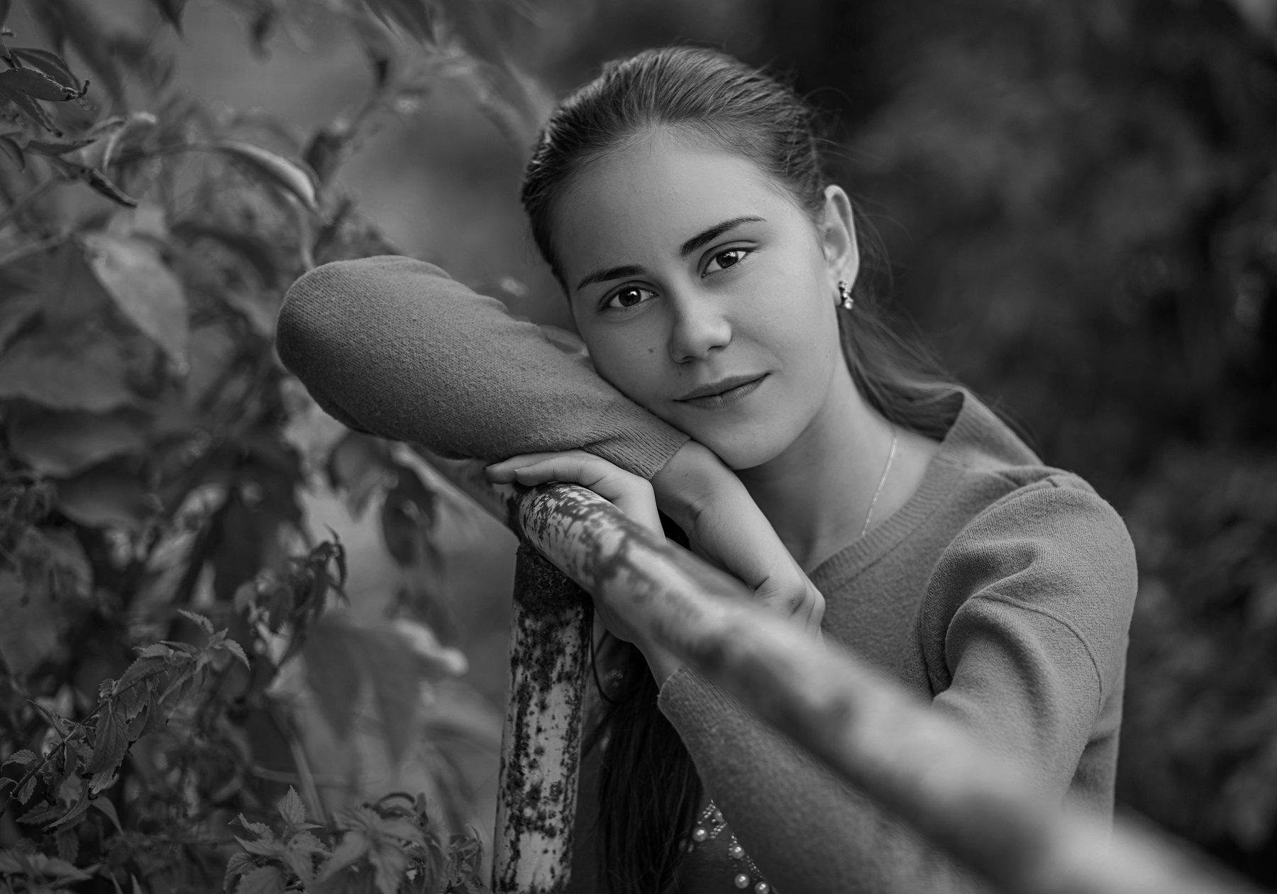 портрет, черно-белое, девушка, молодость, красота, Марат Сайранбаев