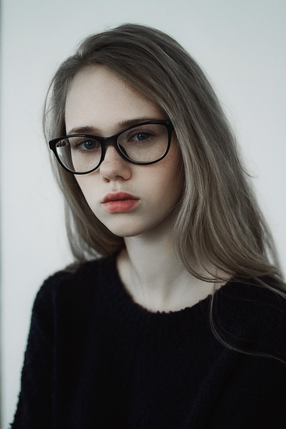 девушка, портрет,  натуральный свет,  модельные тесты, студия, очки, Иван Копченов