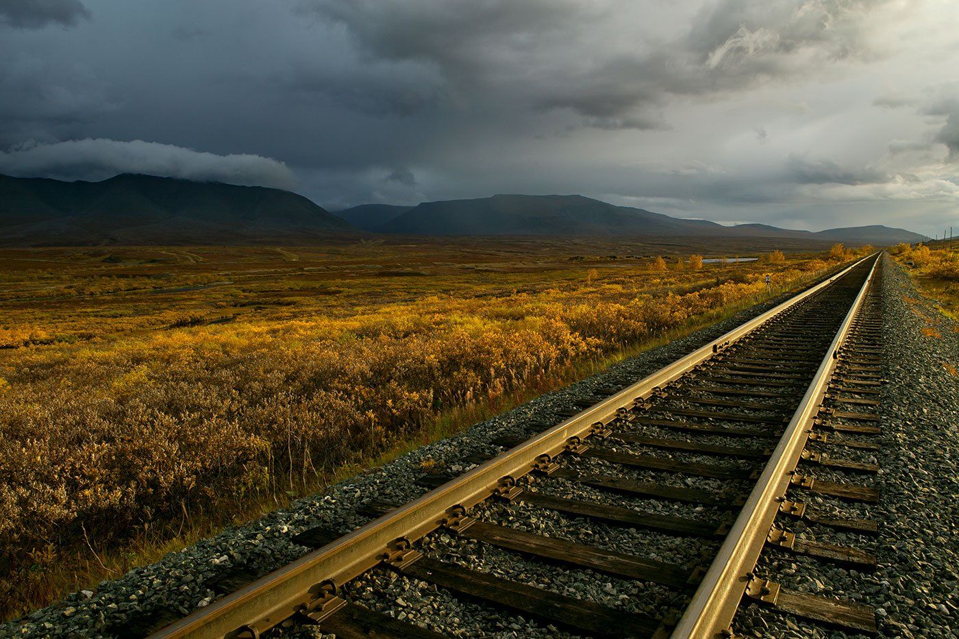 горы, железная дорога, осень, полярный урал, Сергей Карпухин