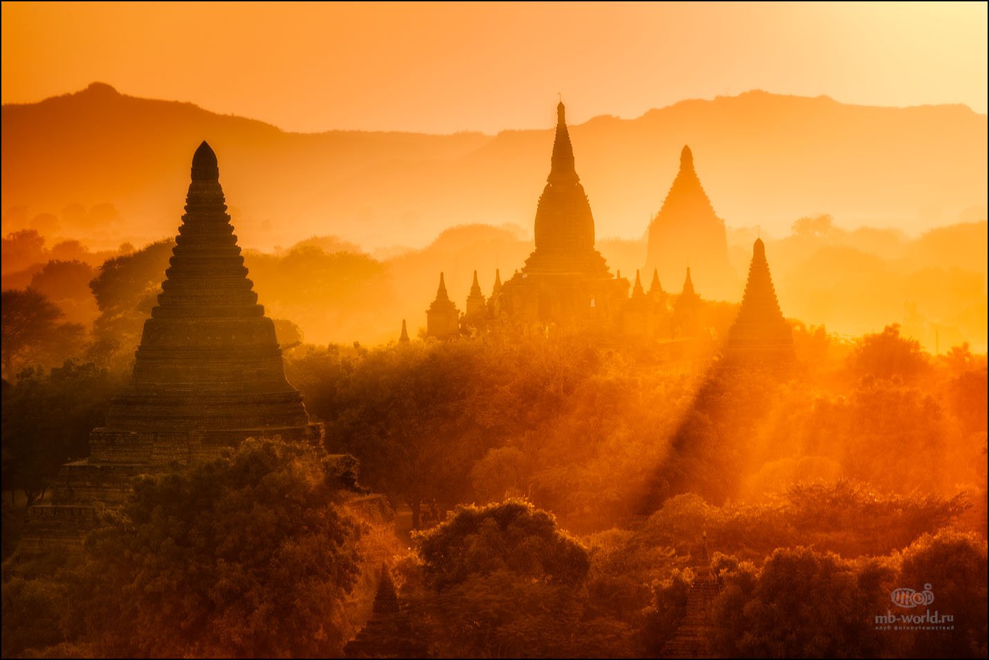 Бирма, Мьянма, Баган, закат, пейзаж, Михаил Воробьев