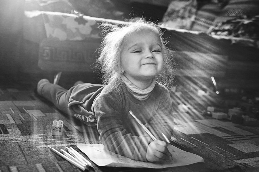 солнце, лучи, портрет, ребенок, улыбка, семья, девочка, child, smile, portrait, family, sun, Сергей Гойшик