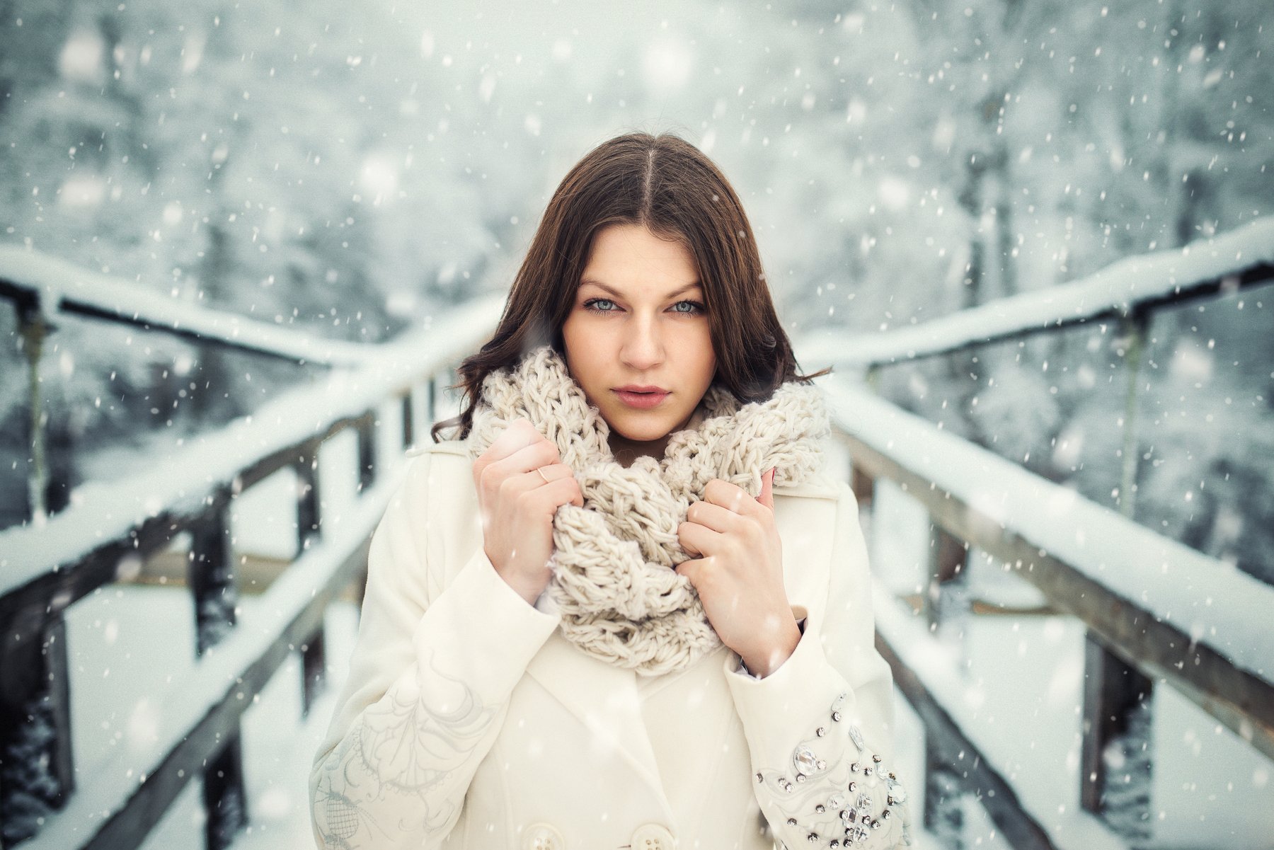 portrait,girl,snow,winter, Olegs Bucis