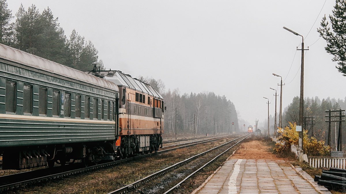 железная дорога, поезд, станция, разъезд, соблаго, тверская область, природа, осень, красиво, красота, Денис Доронин