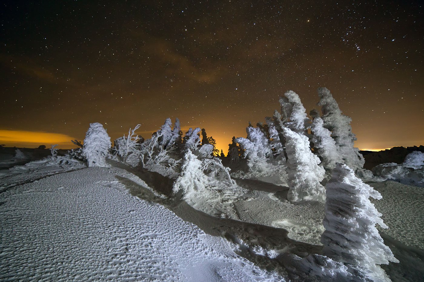 таганай, южный урал, ночь, снег, зима, Сергей Карпухин