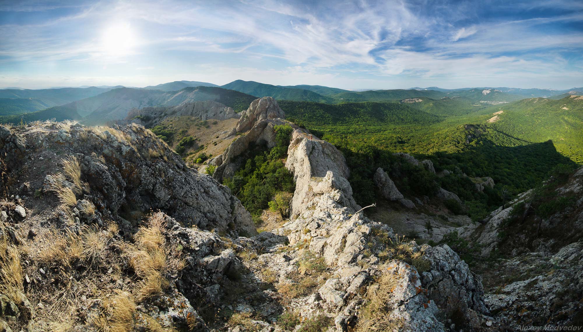 крым, кошка, долина, глаз, скала, горы, солнце, панорама,, Алексей Медведев